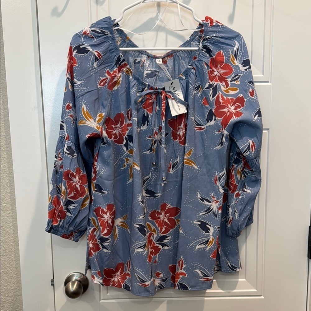 NY Collection Ruffled Blouse